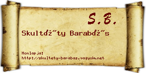 Skultéty Barabás névjegykártya
